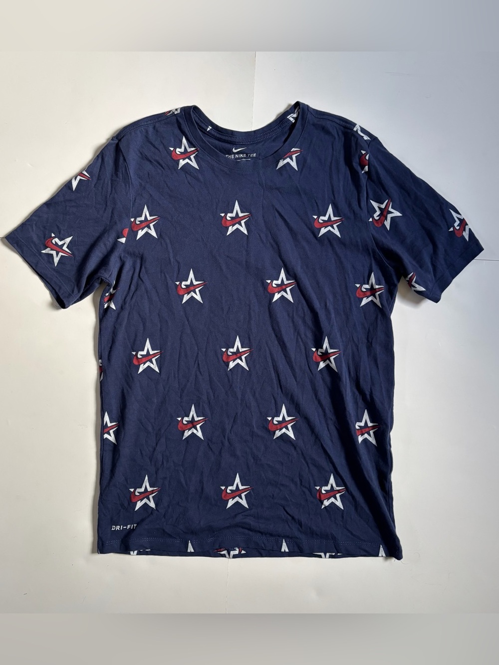 Nike Navy Short Sleeve Tee with Red & White Star Pattern